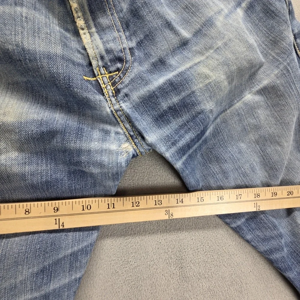 Vintage‎ Levis 504 Jeans Mens Blue Straight Engineered Altered Hem Fits 34x32